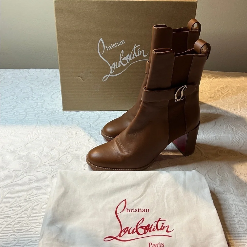Christian Louboutin  Chelsea Booty 70 Ankle Boots. Worn one time. Size 40/9.5